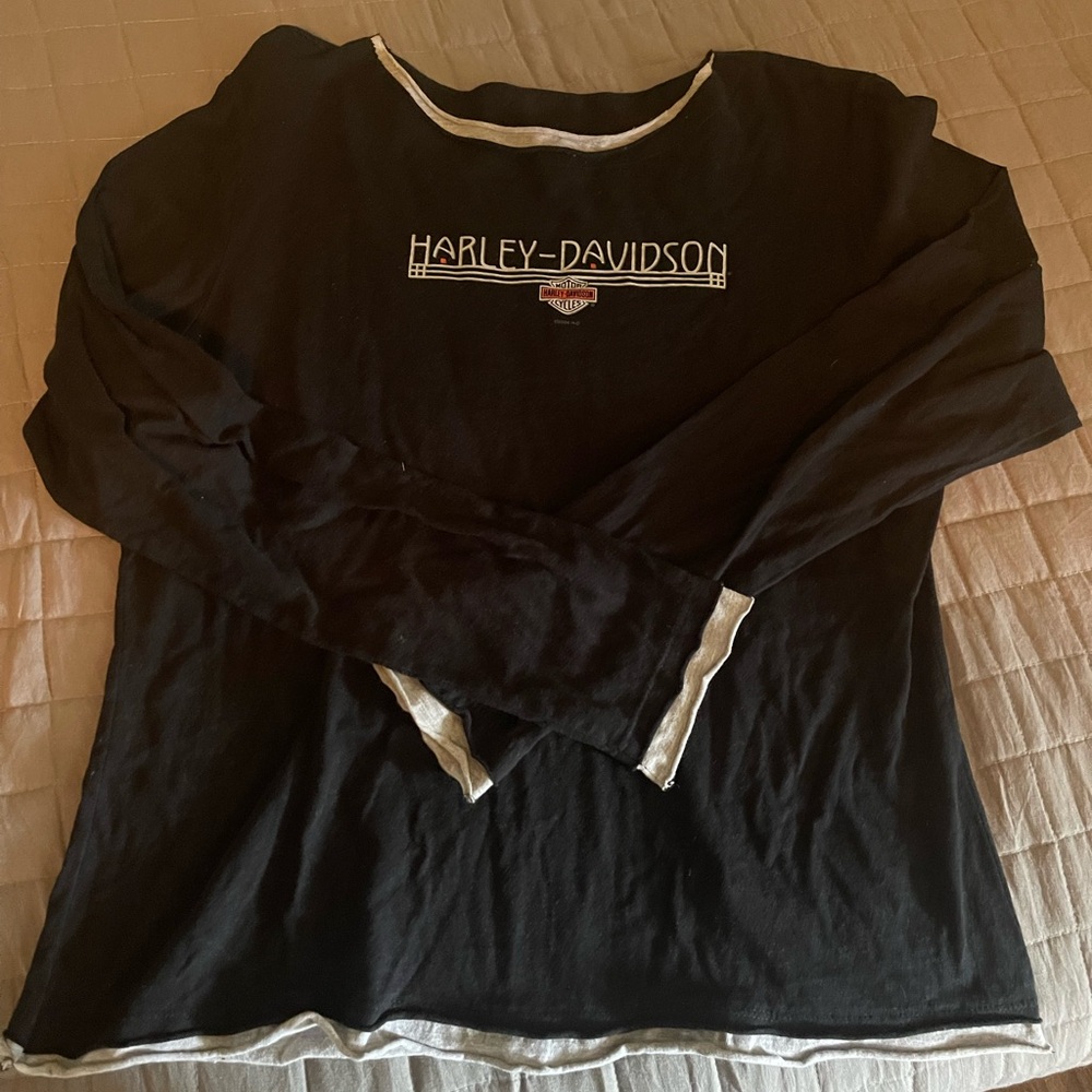 Harley-Davidson Women's Black Long Sleeve Logo Top